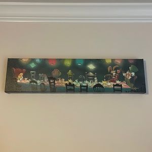 Authentic Disney Rob Kaz “A Mad Tea Party” painting 7 by 28 Disney Fine Art
